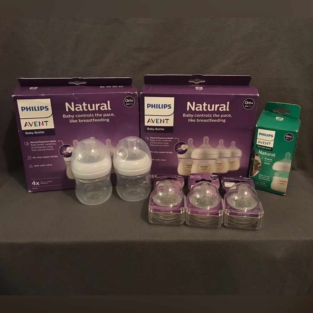 NEW Philips Avent Natural 4oz Baby Bottle Bundle